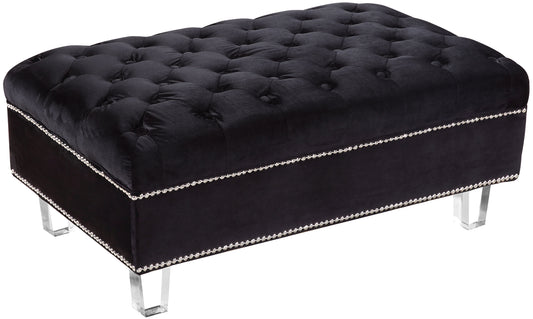 Lucas Black Velvet Ottoman