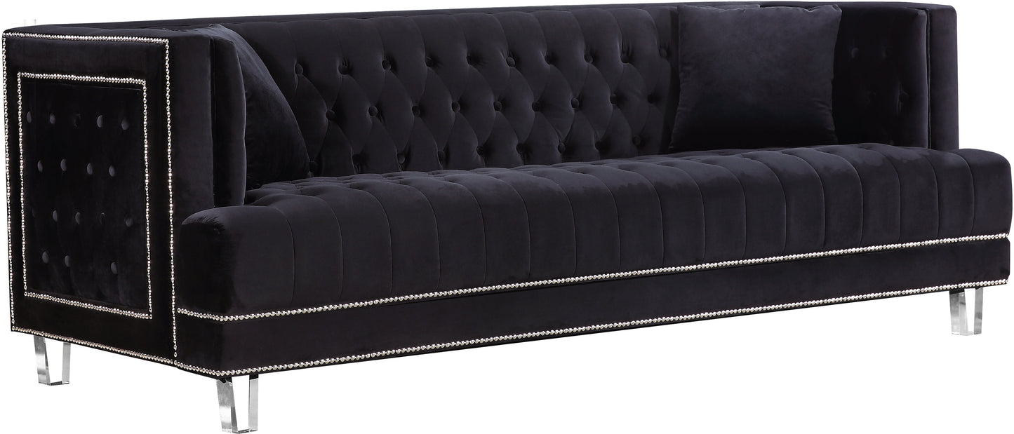 Lucas Black Velvet Sofa