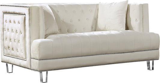 Lucas Cream Velvet Loveseat