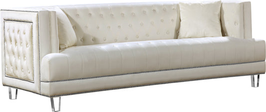 Lucas Cream Velvet Sofa