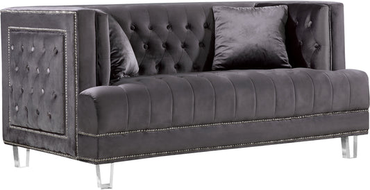 Lucas Grey Velvet Loveseat