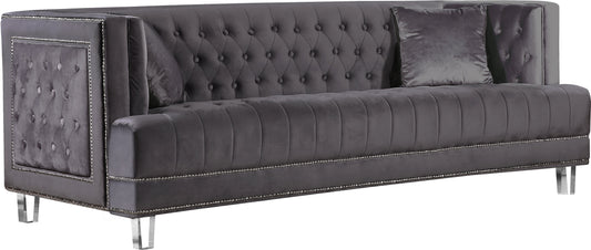 Lucas Grey Velvet Sofa