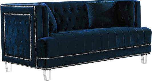 Lucas Navy Velvet Loveseat