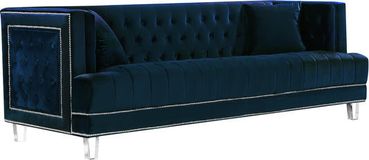 Lucas Navy Velvet Sofa