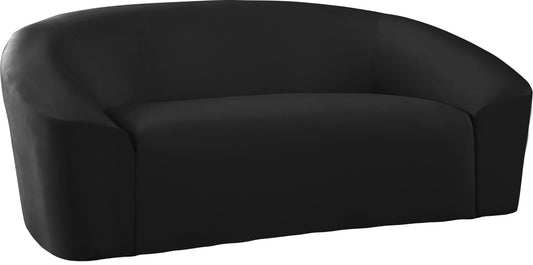 Riley Black Velvet Loveseat