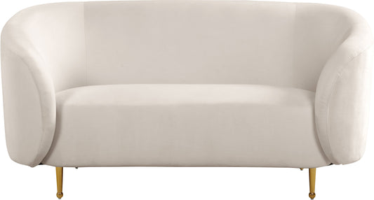 Lavilla Cream Velvet Loveseat