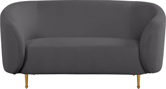 Lavilla Grey Velvet Loveseat