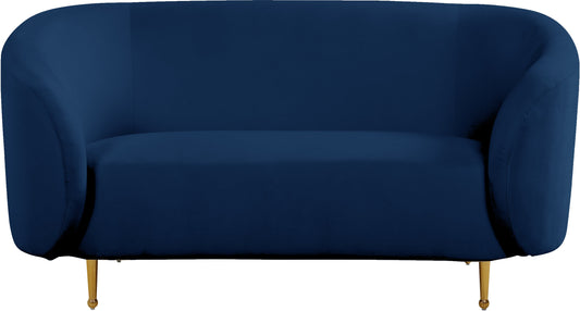 Lavilla Navy Velvet Loveseat