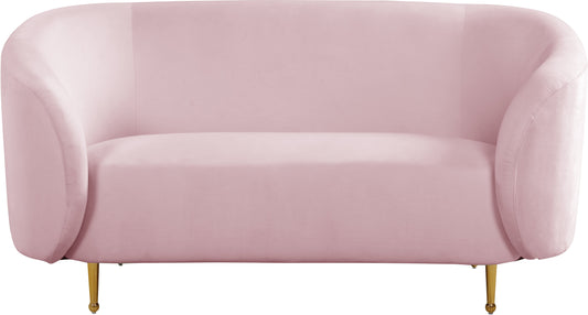 Lavilla Pink Velvet Loveseat