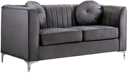 Isabelle Grey Velvet Loveseat