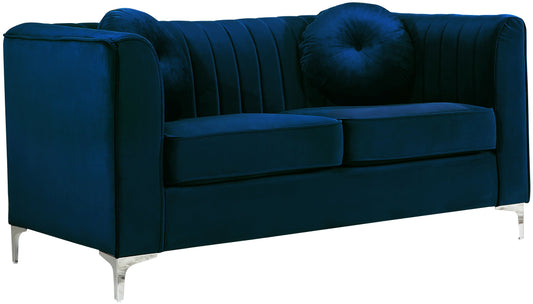 Isabelle Navy Velvet Loveseat