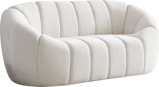 Elijah Cream Velvet Loveseat