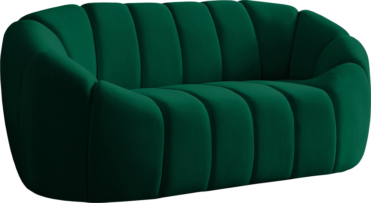 Elijah Green Velvet Loveseat