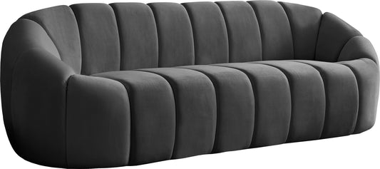 Elijah Grey Velvet Sofa