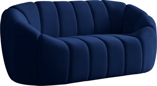 Elijah Navy Velvet Loveseat