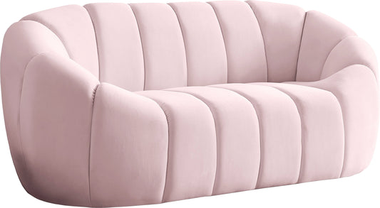 Elijah Pink Velvet Loveseat