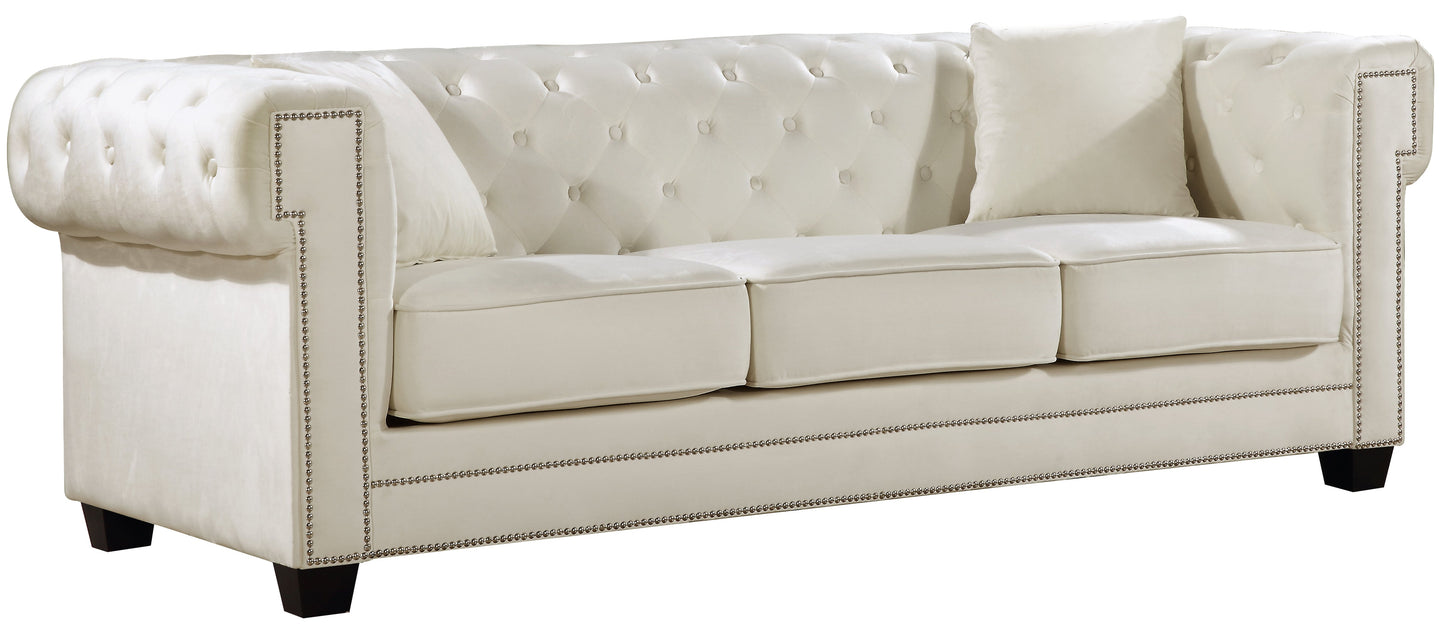 Bowery Cream Velvet Sofa