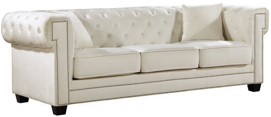 Bowery Cream Velvet Sofa