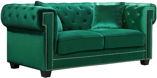 Bowery Green Velvet Loveseat