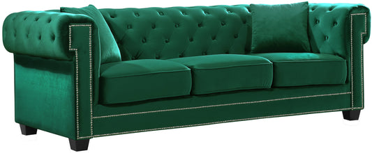 Bowery Green Velvet Sofa