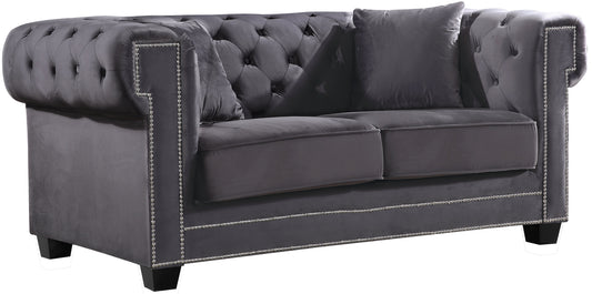 Bowery Grey Velvet Loveseat