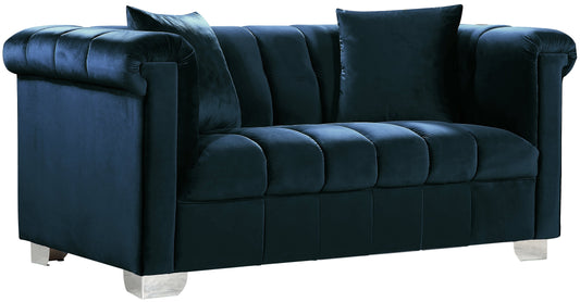 Kayla Navy Velvet Loveseat