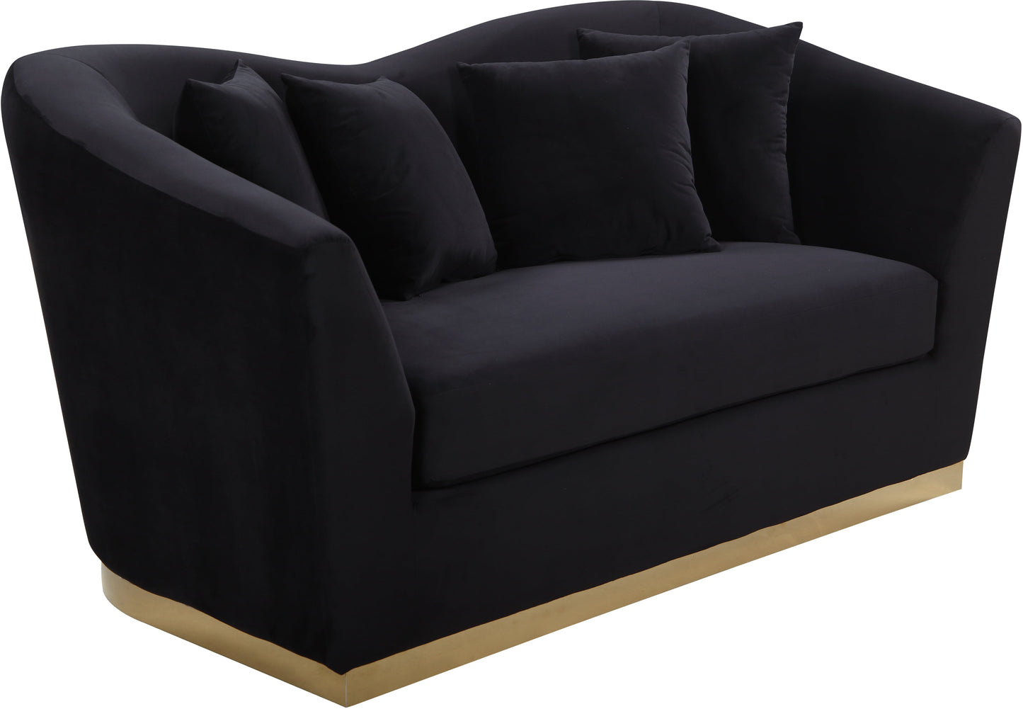 Arabella Black Velvet Loveseat