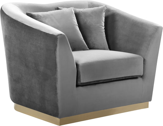 Arabella Grey Velvet Chair