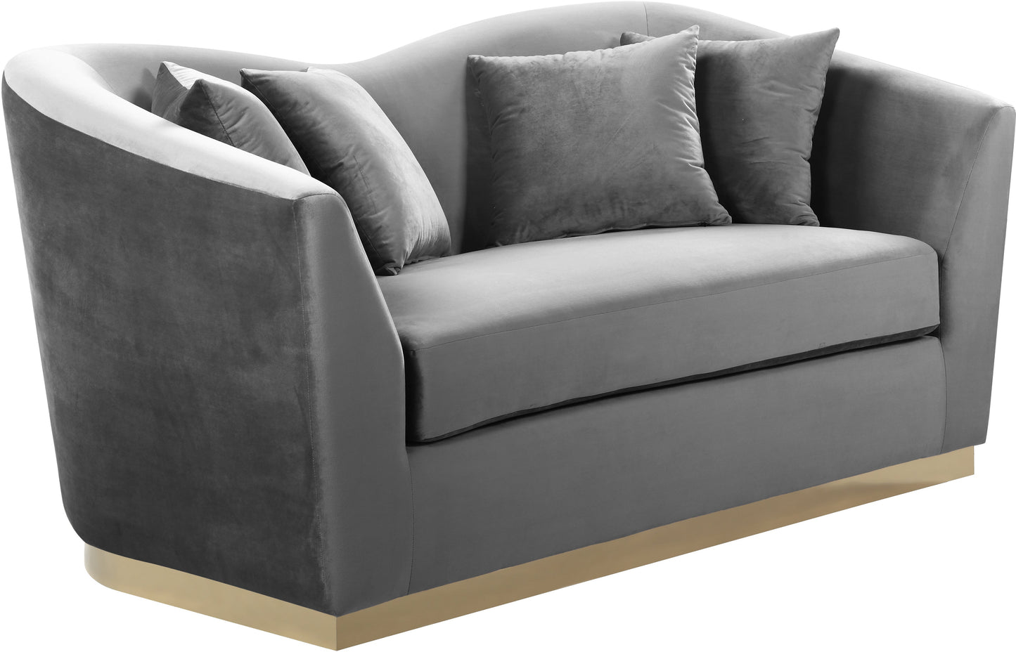 Arabella Grey Velvet Loveseat