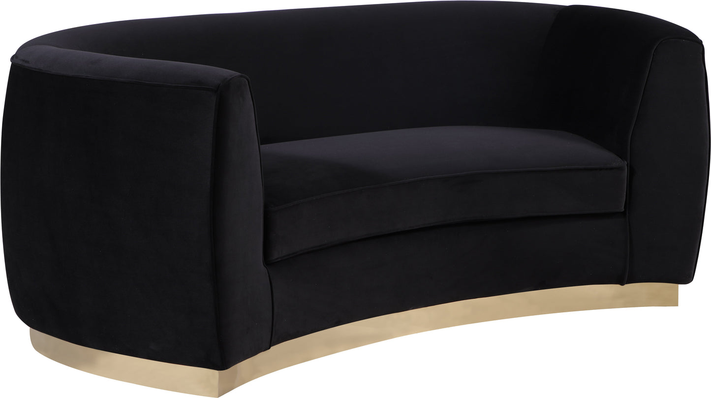 Julian Black Velvet Loveseat