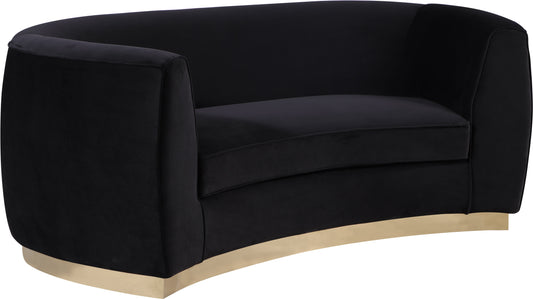 Julian Black Velvet Loveseat