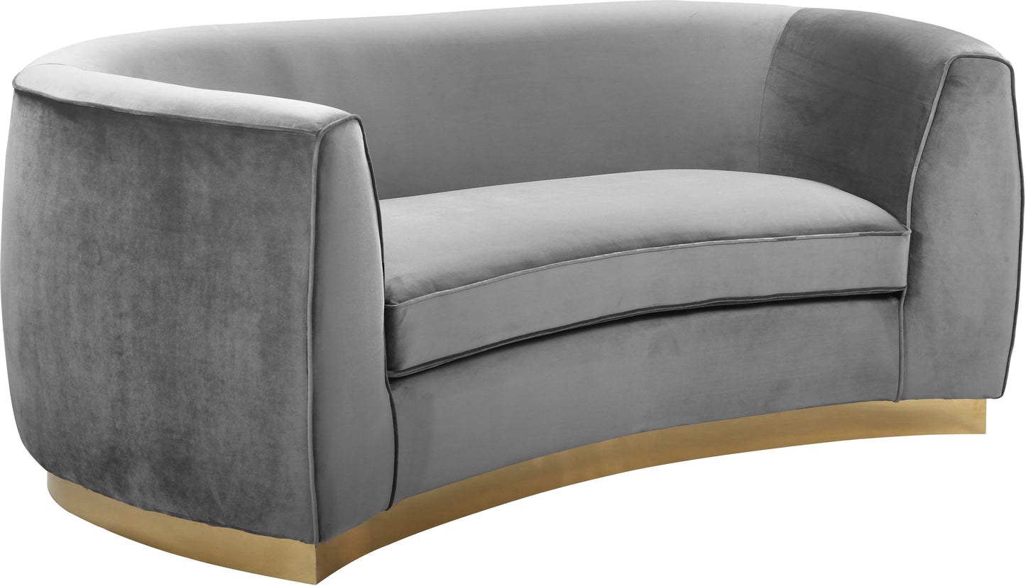 Julian Grey Velvet Loveseat