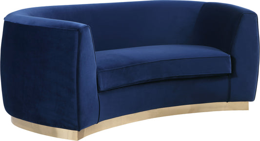 Julian Navy Velvet Loveseat