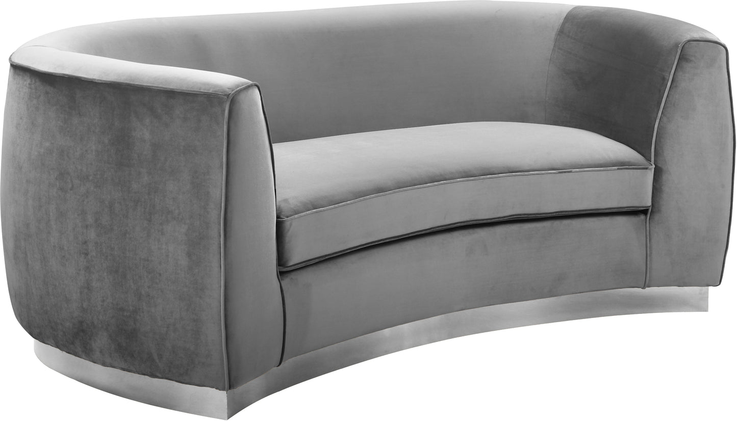 Julian Grey Velvet Loveseat