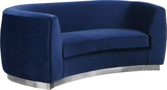 Julian Navy Velvet Loveseat