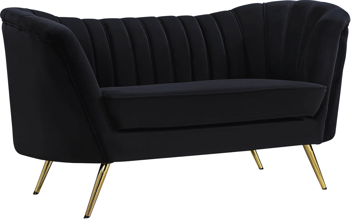 Margo Black Velvet Loveseat