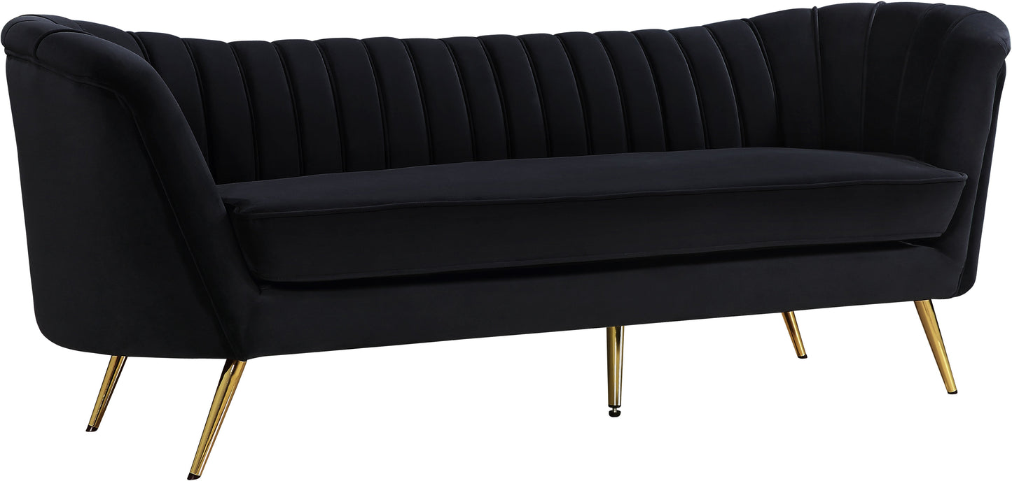 Margo Black Velvet Sofa
