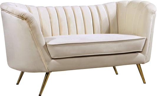 Margo Cream Velvet Loveseat