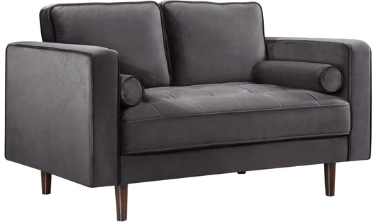 Emily Grey Velvet Loveseat