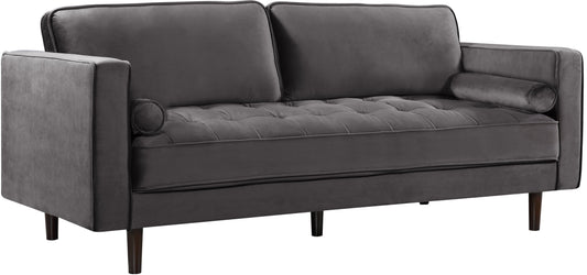 Emily Grey Velvet Sofa