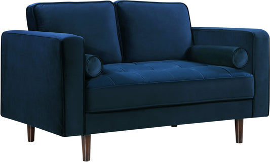 Emily Navy Velvet Loveseat