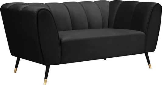 Beaumont Black Velvet Loveseat