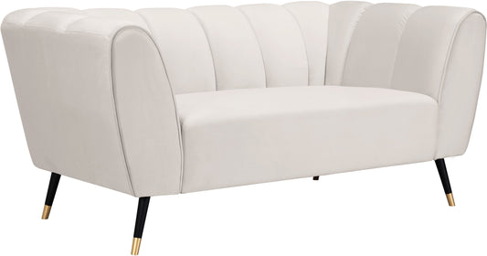 Beaumont Cream Velvet Loveseat