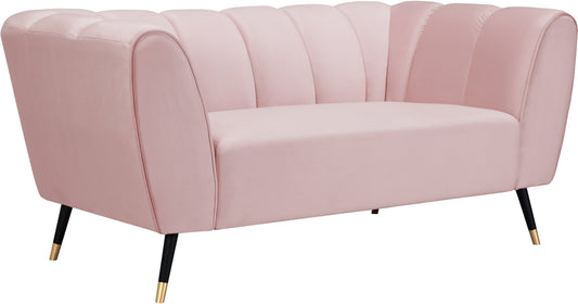 Beaumont Pink Velvet Loveseat