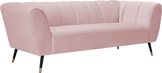 Beaumont Pink Velvet Sofa