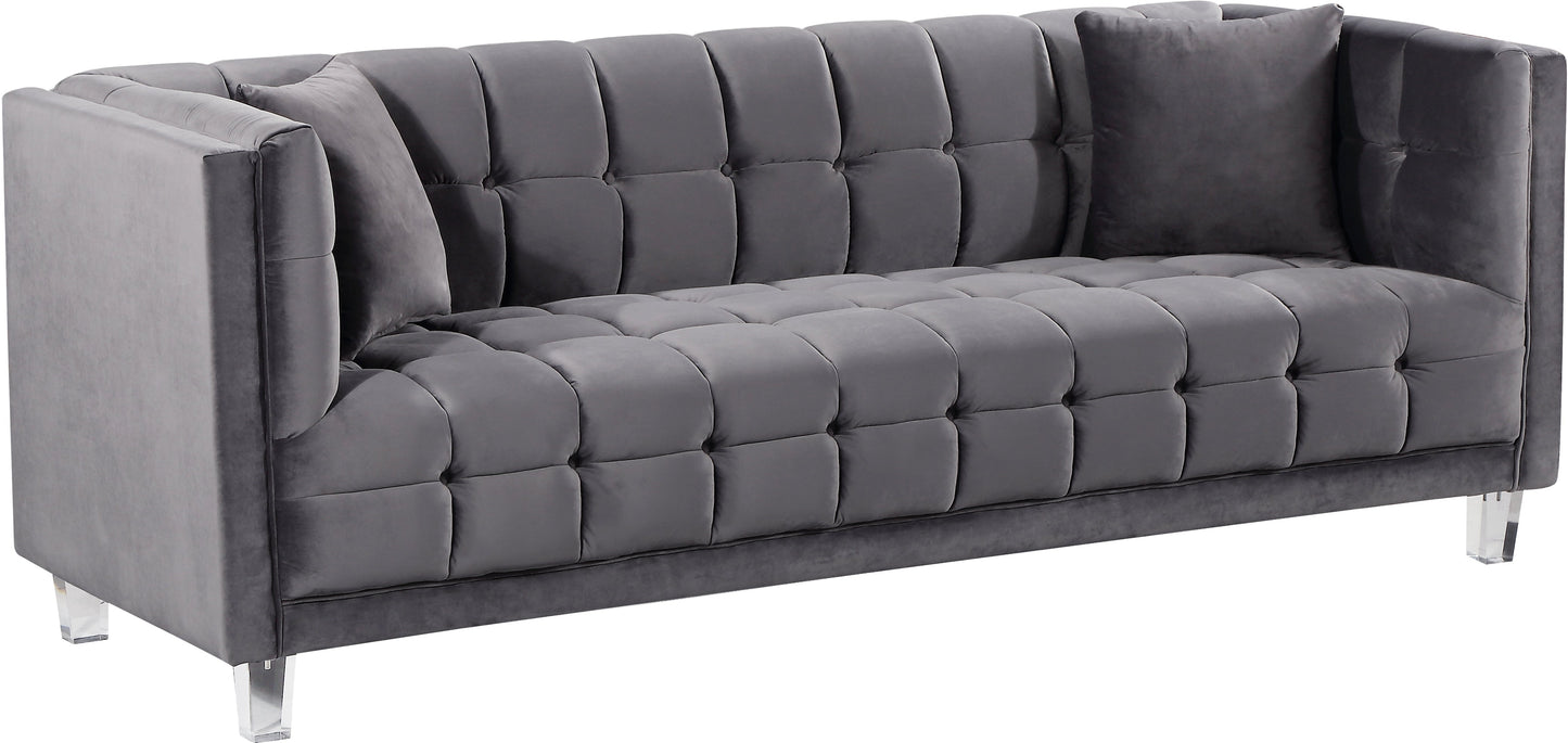 Mariel Grey Velvet Sofa