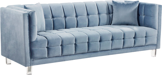 Mariel Sky Blue Velvet Sofa