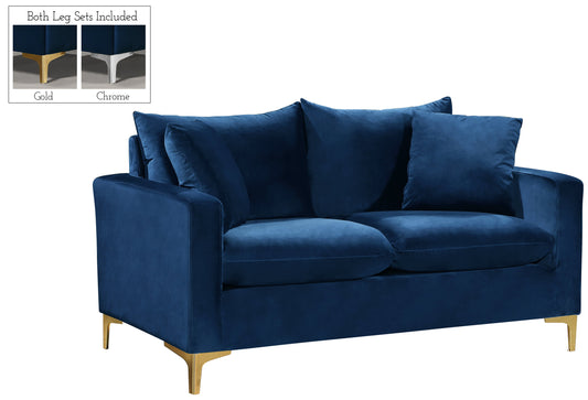 Naomi Navy Velvet Loveseat