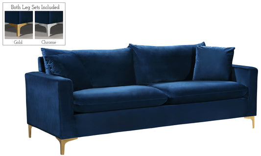 Naomi Navy Velvet Sofa