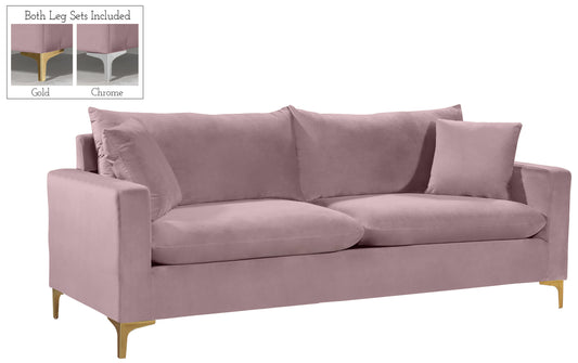 Naomi Pink Velvet Sofa